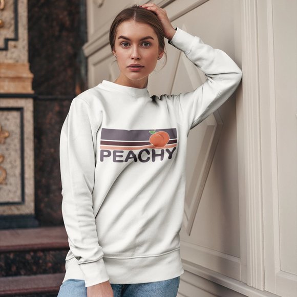 Just Peachy Vintage Retro Crewneck Sweatshirt - Picture 3 of 6